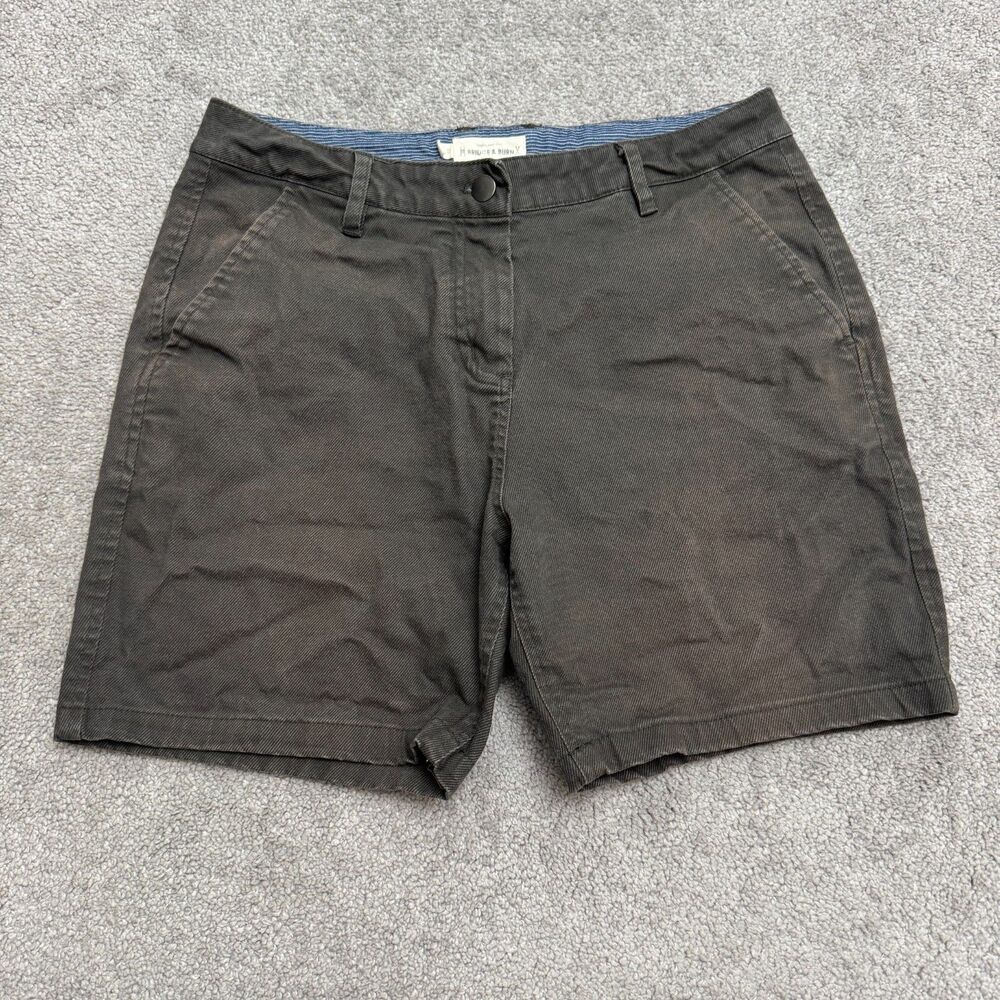 Bridge & Burn Stretch Cotton Twill Chino Shorts Womens 28 Casual Olive Gray